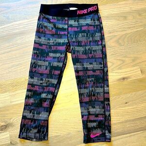 Nike Pro Girls Cropped Workout Leggings Size XL